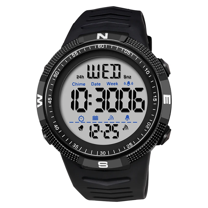 New Men Led Digital Date Military Sport Watch Rubber Digital Watch Alarm 5Bar Waterproof Men Electronic Sport Timing Watch