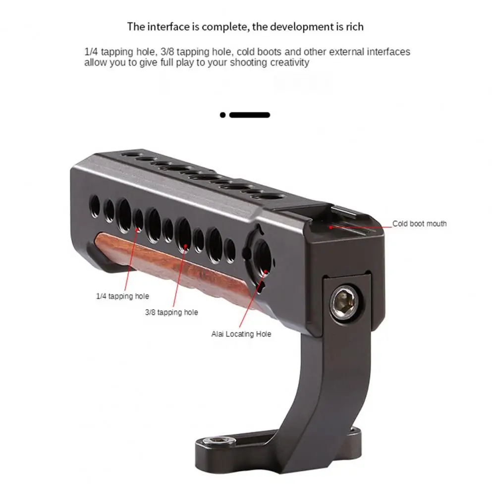 مقبض عالمي من سبائك الألومنيوم تصميم مريح تطبيق واسع مقبض كاميرا تصوير مساعدة عملية
