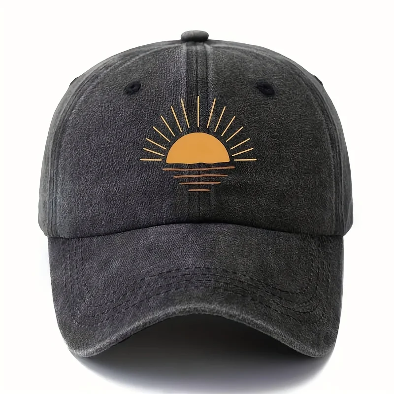 Vielseitiger Sonnenaufgang-Baseballmütze für Herren und Damen mit gebogenen Traufen, LKW-Fahrer, Outdoor, Urlaub, Reisen, Camping