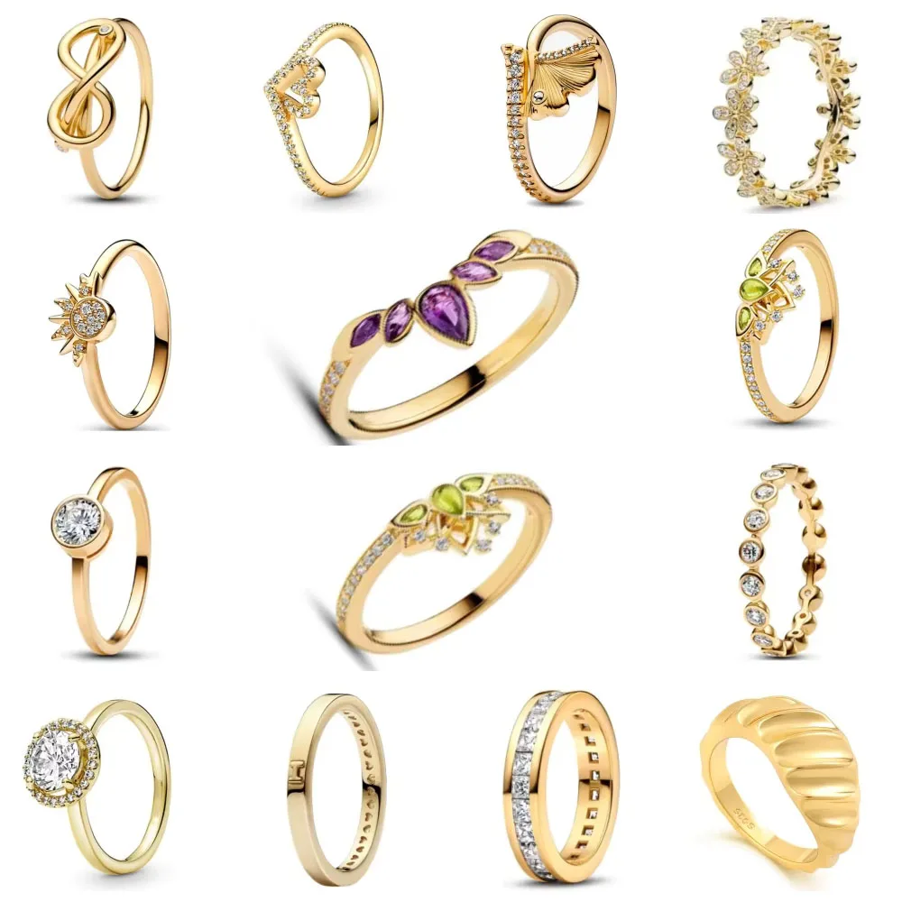 

Кольца из стерлингового серебра 925 пробы для женщин, оригинальные модные ювелирные аксессуары, золотой клозор, солнцезащитные подарки, свадебные Patry