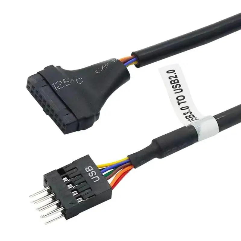 Cable conversión USB3.0 a USB2.0 fácil usar, Cable adaptador placa base, Cable convertidor macho 9 pines a