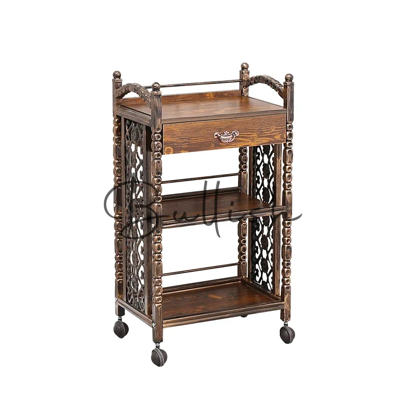 Beauty cart Three-layer beauty salon Small cart Multifunctional mobile tool cart