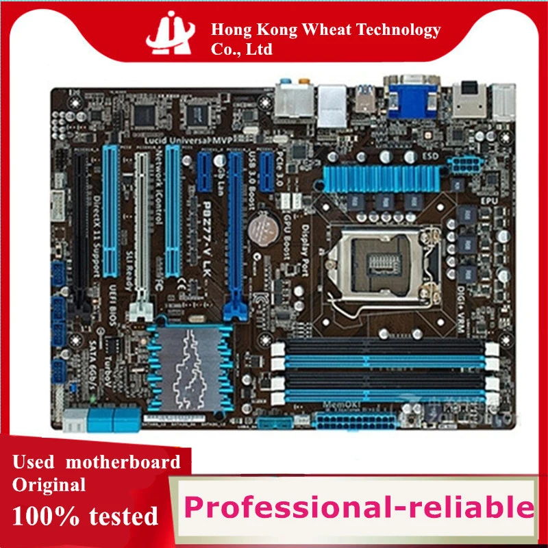 

Материнская плата Intel Z77 P8Z77-V LK, б/у оригинальная материнская плата LGA 1155 LGA1155 DDR3 32 Гб USB2.0 USB3.0 SATA3, десктопная материнская плата