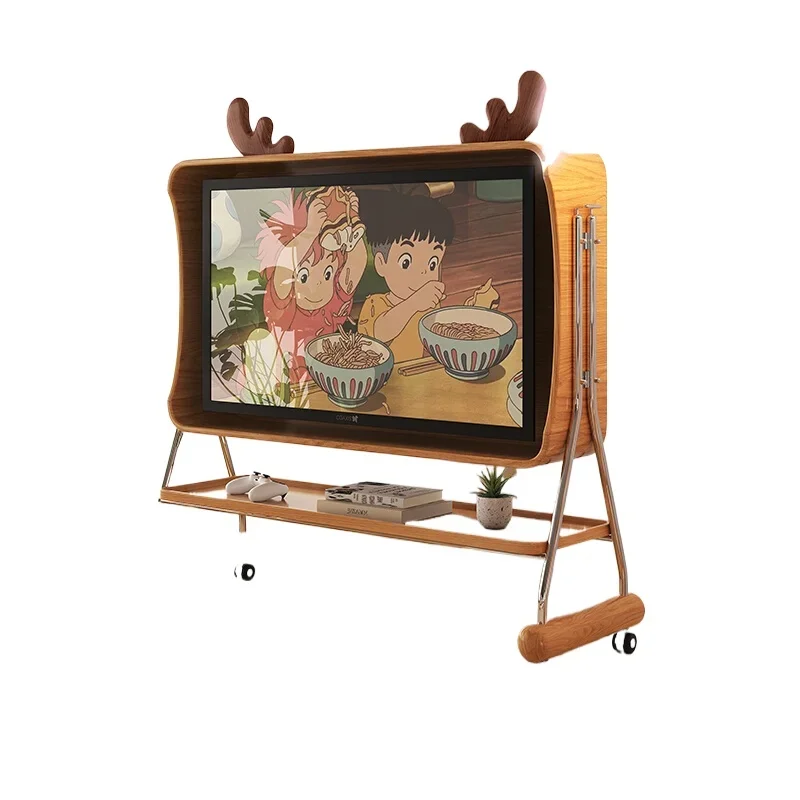 

TV bracket, small apartment living room bedroom 43/55/65 inch retro floor removable high-footed TV cabinet