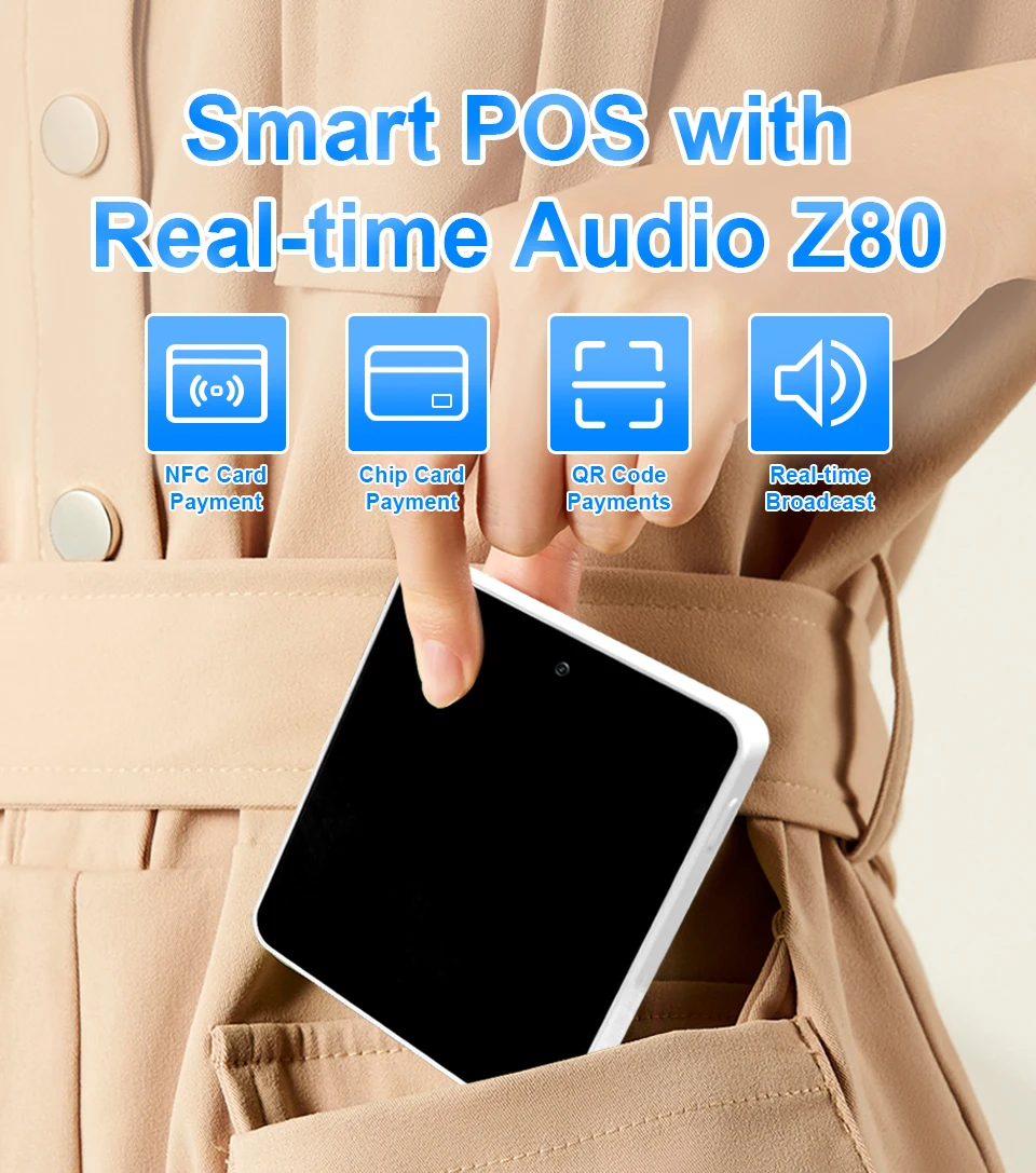 4inch Touch Screen Mobile IC Chip Card Reader Payment Device Contact POS Machine Z80