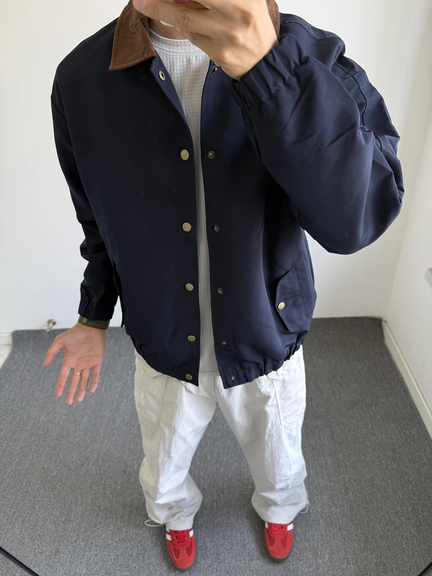 

Мужская рабочая куртка K Blue Detroit Workwear с коротким рукавом, в стиле ретро, с американским воротником, осенняя верхняя одежда, укороченное пальто Harlan's, износостойкое.