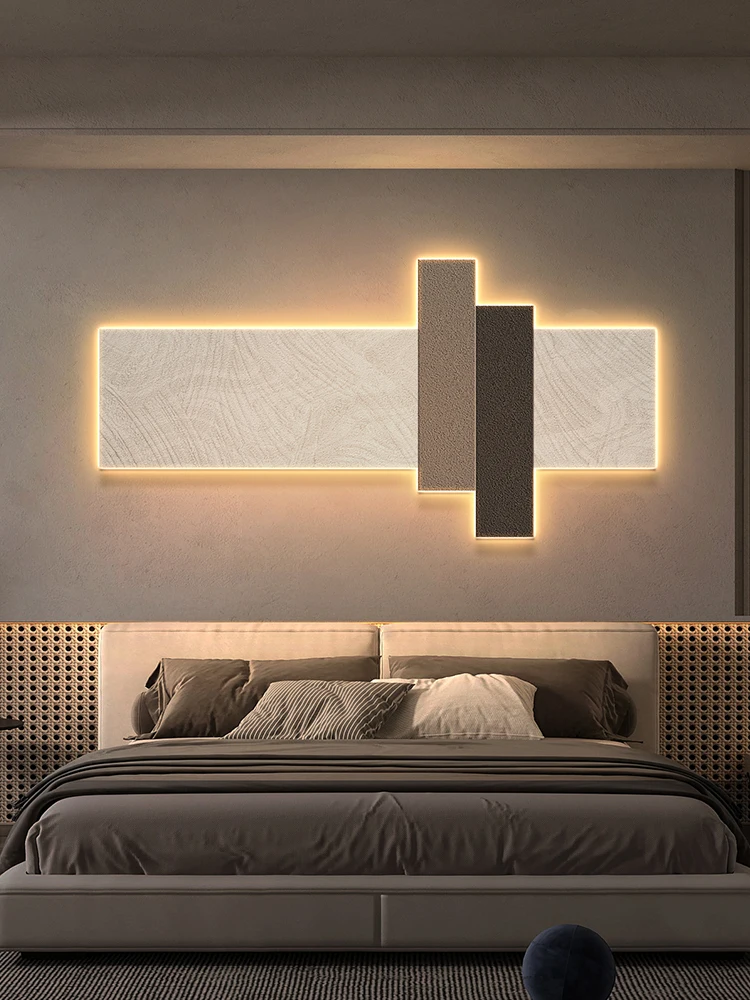 Sofa Background Wall Lamp Minimalist Indoor Corridor LED Lighting Fixtures Nordic Remote Control Hanging Picture Lamps with Plug
