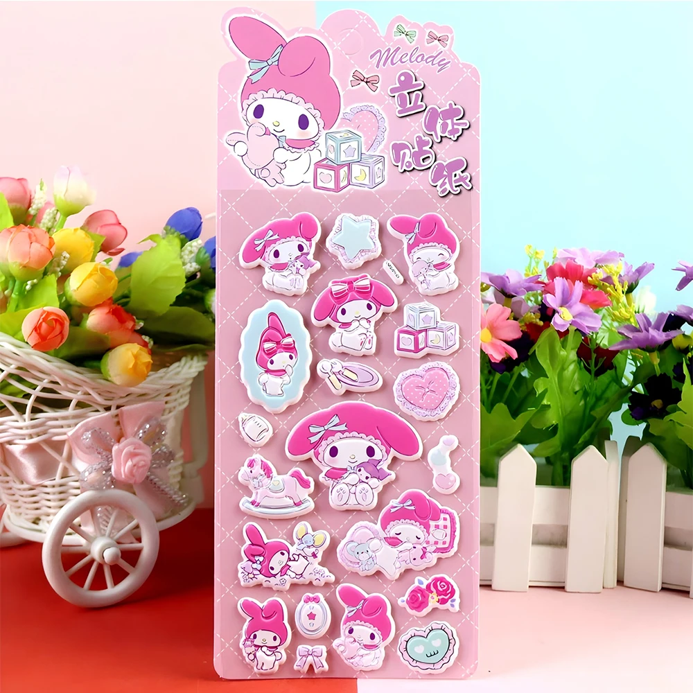 4 個サンリオマイメロディ 3D バブルステッカー装飾デカールおもちゃかわいい報酬ふっくらステッカー文具用品