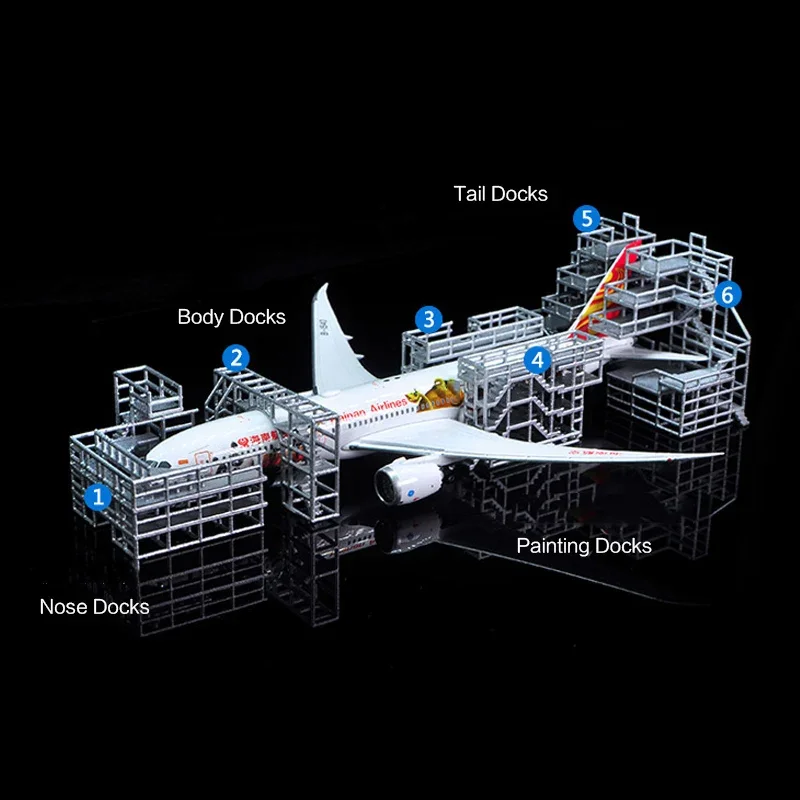 نموذج مرافق المطار 1:400 ، إطار صيانة أرضية ، سلم ، طائرة ركاب ، محاكاة المرحلة الميدانية
