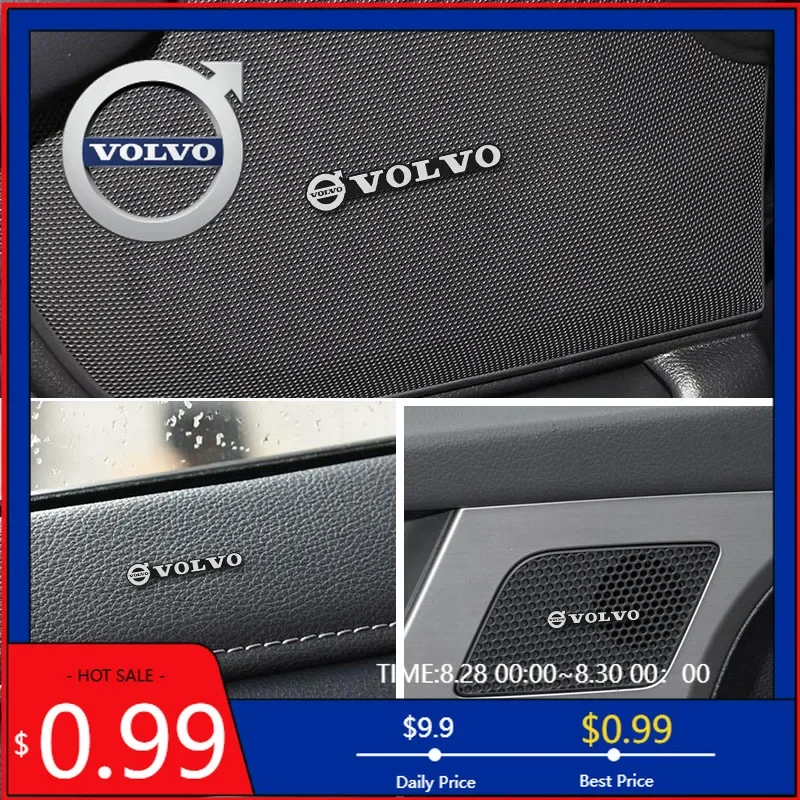 

Universal Bracket 4pcs Car Audio Stickers Speaker Decorate Emblems Stickers For Volvo XC60 V40 XC40 V60 XC90 S60 V70 S90 CX70 V9