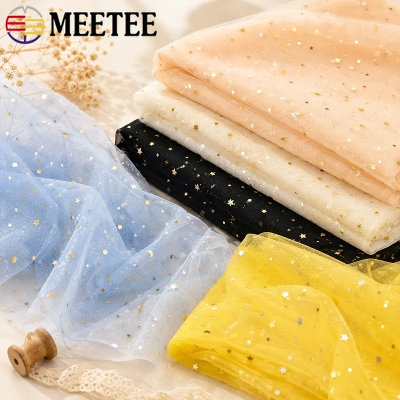 

90x150cm Star Sequin Mesh Fabric Soft Tulle Cloth for Wedding Dress Gift Wrap Flower Decor DIY Sewing Craft Material Supply Trim