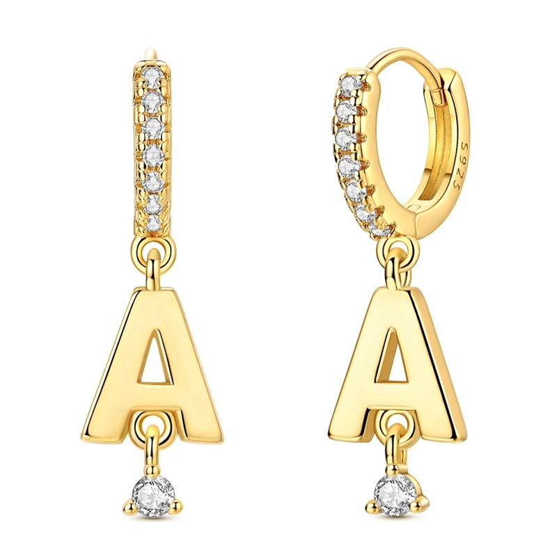 

925 Sterling Silver Earrings Women Gold A Earrings with Gemstones Drop Earring For Anniversary Wedding Jewelry Gifts