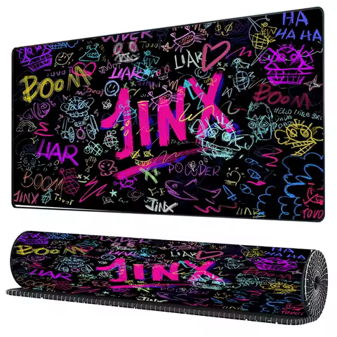 400*900mm JINX VI HD Mousepads Keyboard Mouse Pad Anime Arcane Mats Gaming Accessories Gamer Carpet Rug LOL Large Desk Mat