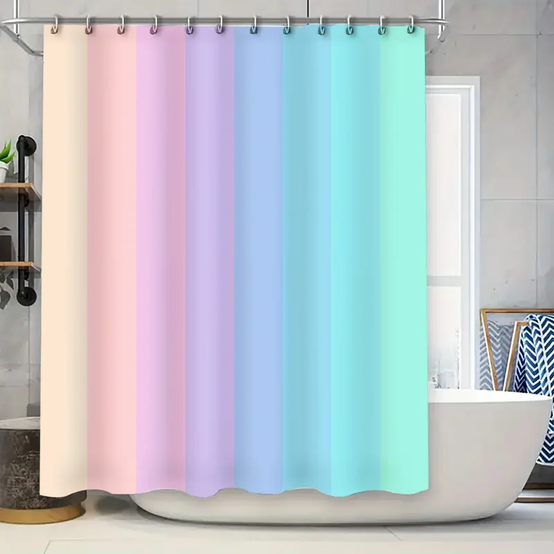 

Пастельный цветной блок занавески для душа водостойкий декор для ванны украшение дома экран конфиденциальности белый синий розовый светло-зеленый фиолетовый персик