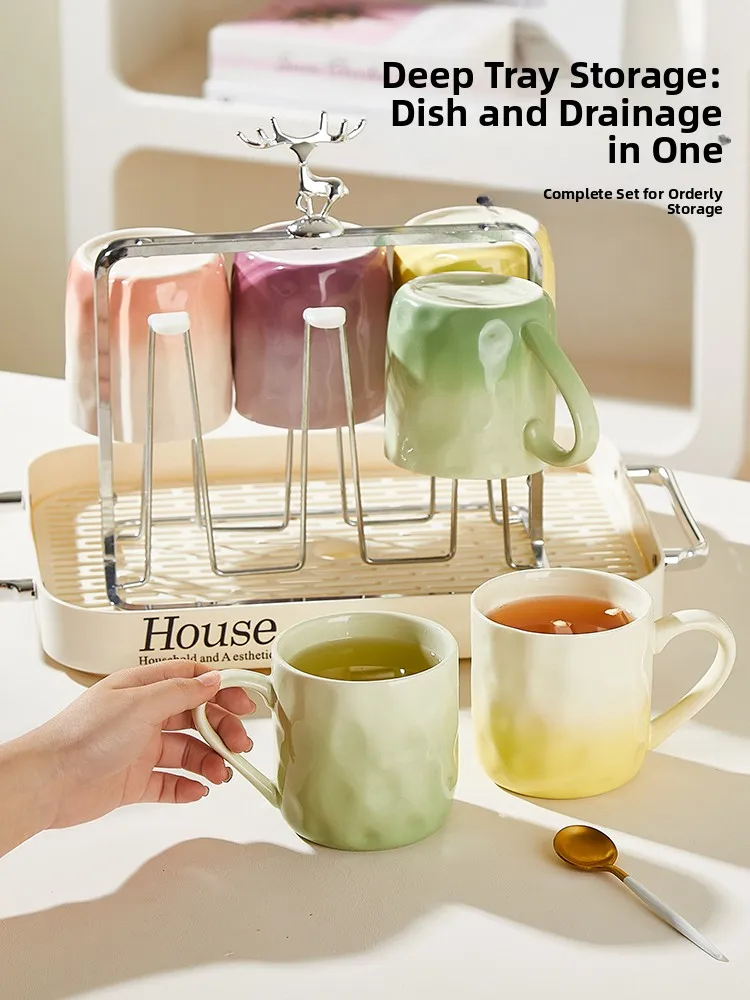 

Набор из двух чашек Cerc adient Cr Cup для завтрака, милые терапевтические чашки в скандинавском стиле, универсальные