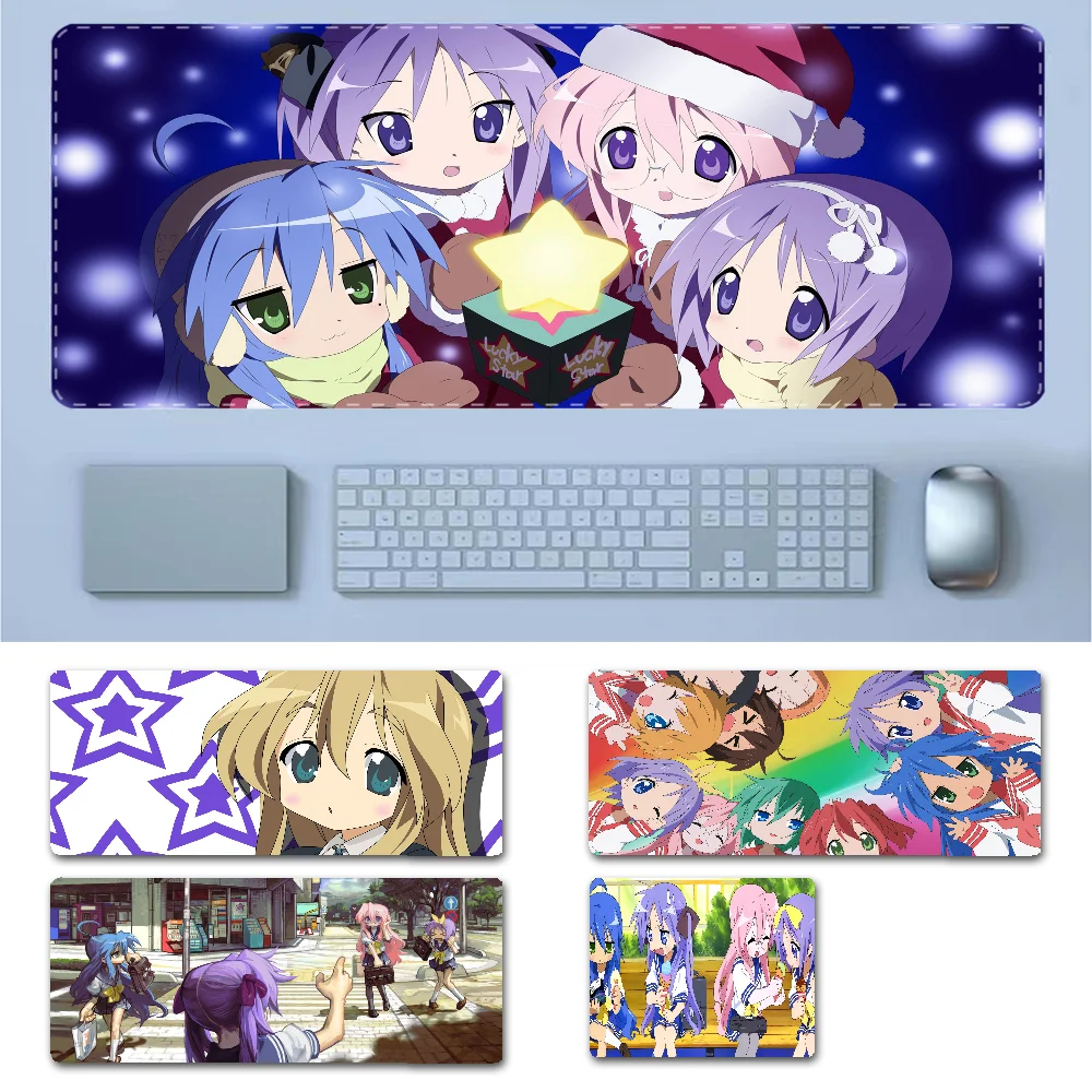 

Lucky Star Retro Anime Cool Large Gaming Mouse Pad XL Locking Edge Size For Game Keyboard Pad For Gamer