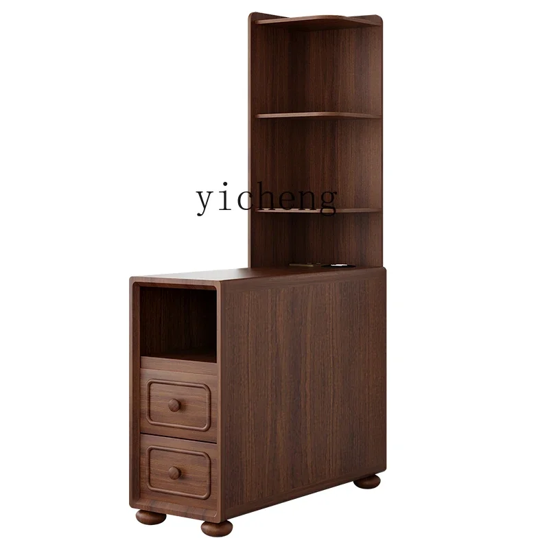 l2 solid wood sofa side cabinet crack side living room side bookcase corner storage