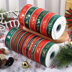 5/10yards Christmas Polyester Ribbon Gift Packaging Gold Plated Ribbon Handmade DIY Christmas Eve Apple Box Bag Ribbon Decoratio
