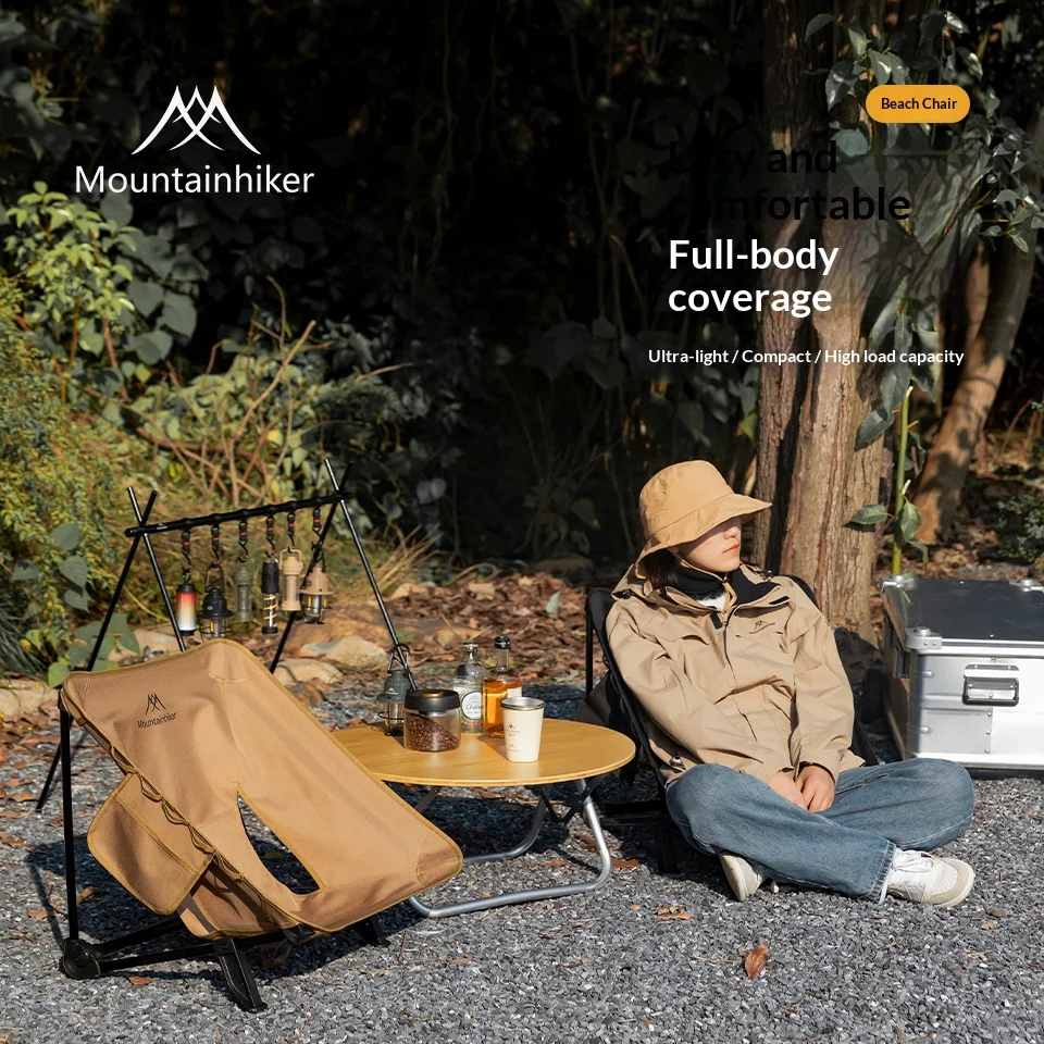 mountainhiker-折りたたみビーチチェアポータブルアウトドアキャンプチェアライトリクライニングチェアピクニック釣り