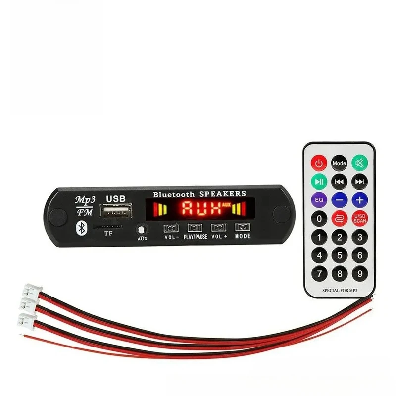 AOZILIN For 12V Bluetooth 5.0 MP3 Decoder Board 2X25W Power Amplifier Module Color Screen Display Lossless Audio Recording Call