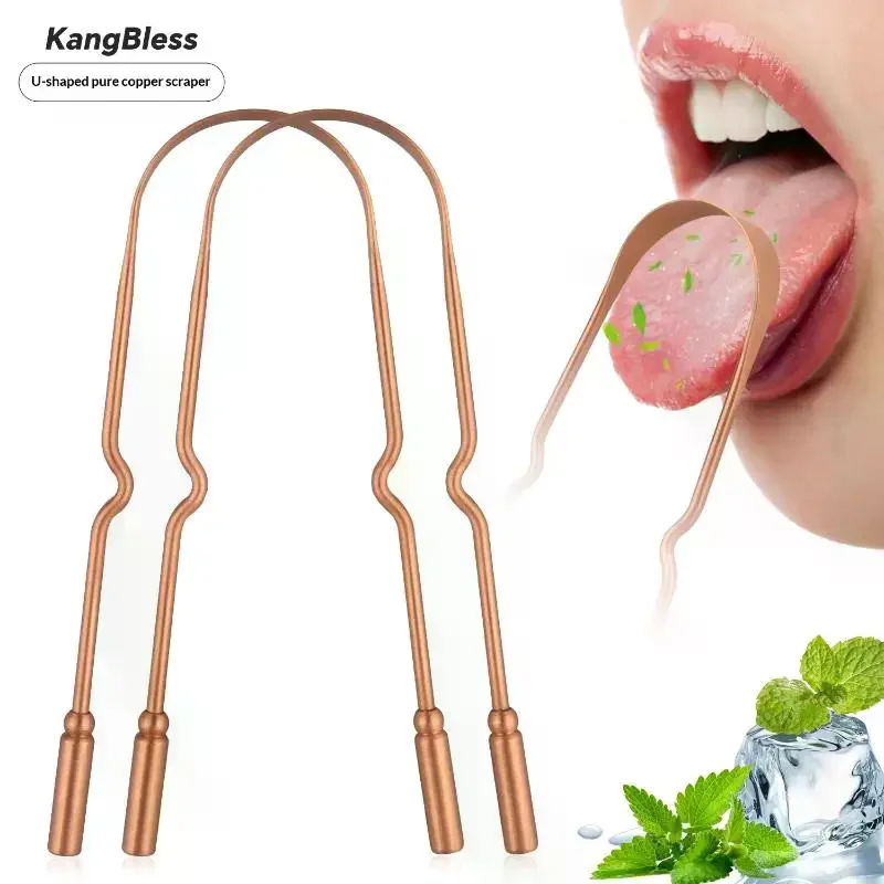 Stainless Steel/Pure Copper Tongue Scraper With Storage Box Oral Cleaner Brush Fresh Cleaning Hygiene High Quality Tongue Scrape