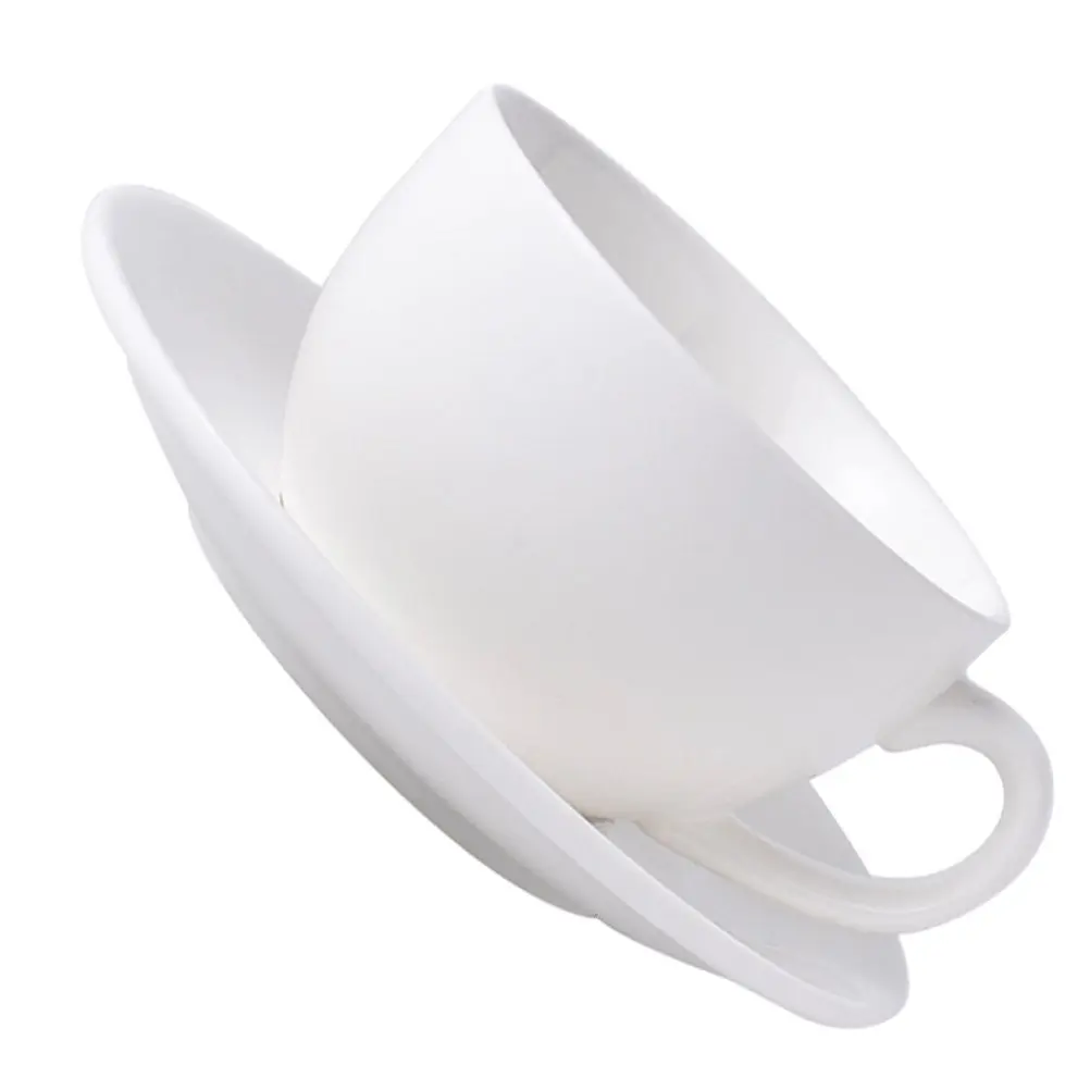 1Set Ceramic Coffee Cup Saucer Suit 250Ml Trendy Minimalist Design for Home Office Cafe Restaurant Afternoon Tea Tableware