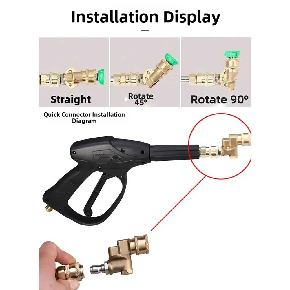 Swivel Coupling with 1/4 Inch Female Quick Connect Fitting Compatible with 4500 PSI Pressure Washers and Five Nozzle Types