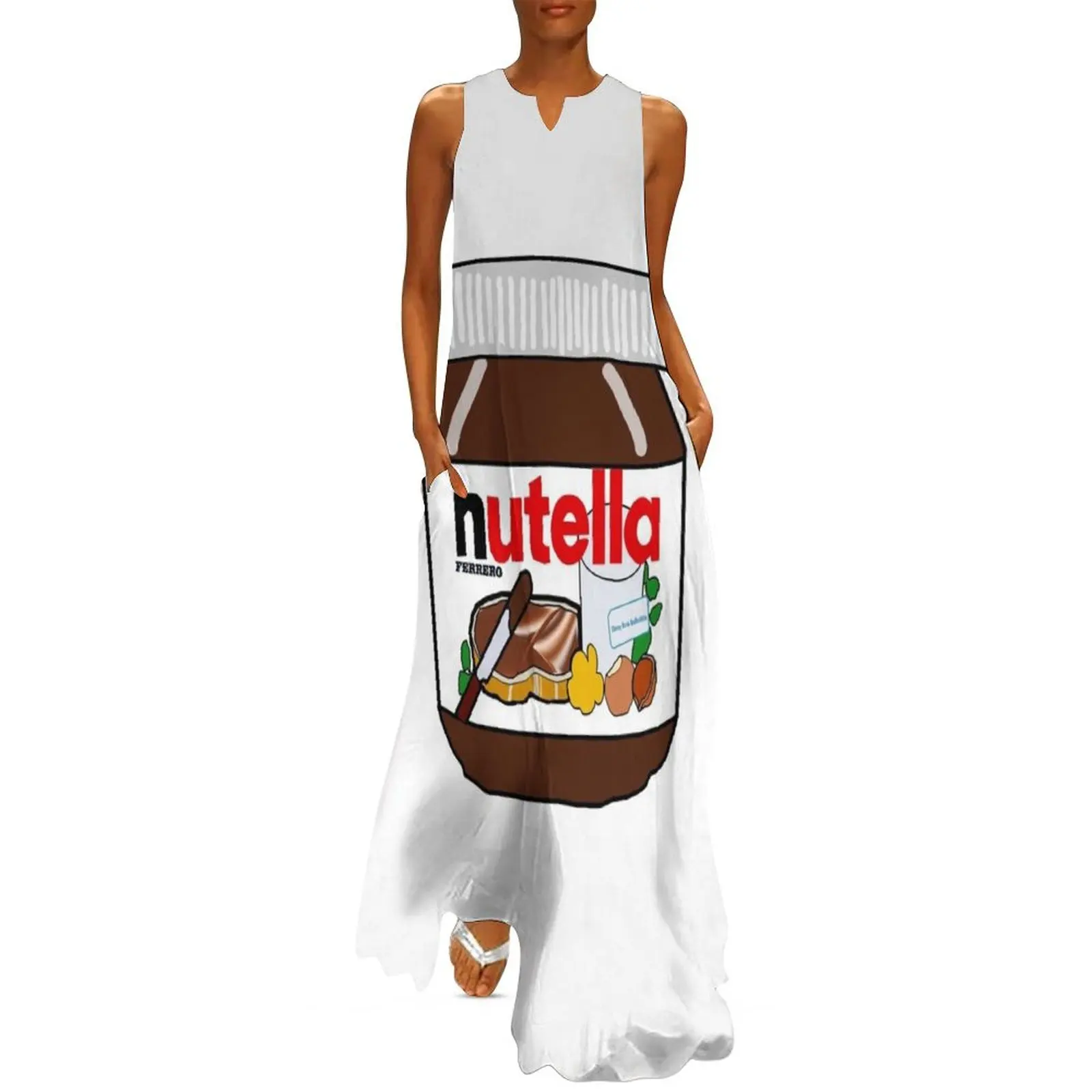 Nutella Jar Long Dress summer women's dress 2025 loose summer dress beach Beachwear