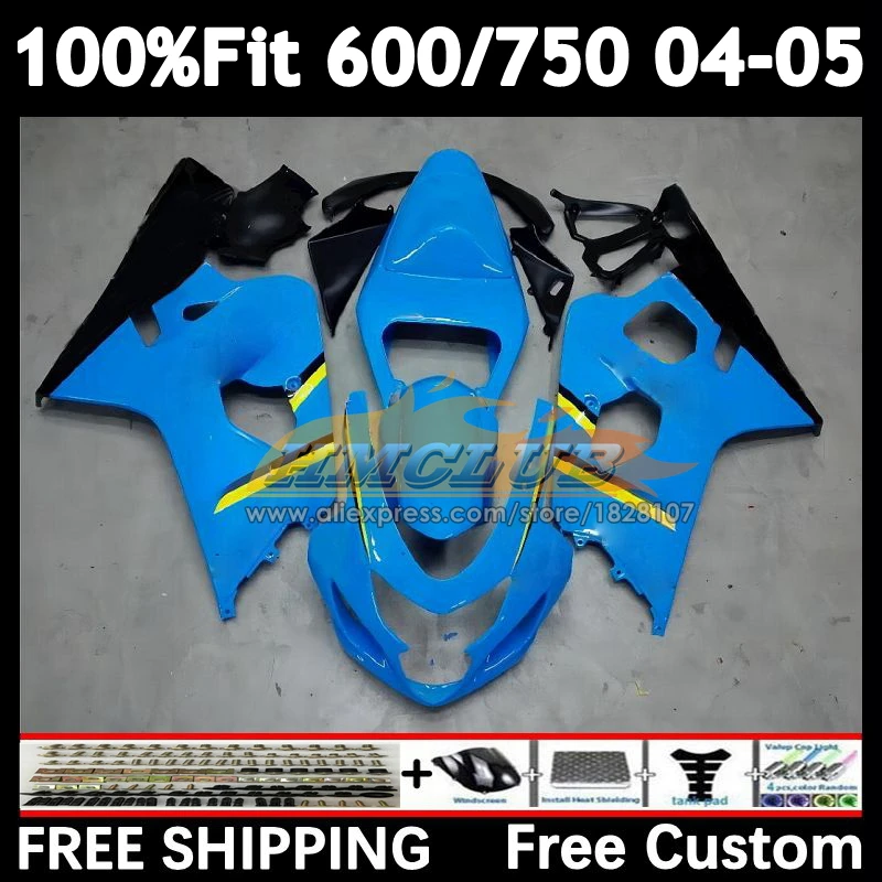 Injection Body For SUZUKI GSXR 600 750 C GSXR600 2004 2005 13No.30 RIZLA blue GSXR-600 K4 GSXR-750 600CC GSXR750 04 05 Fairing