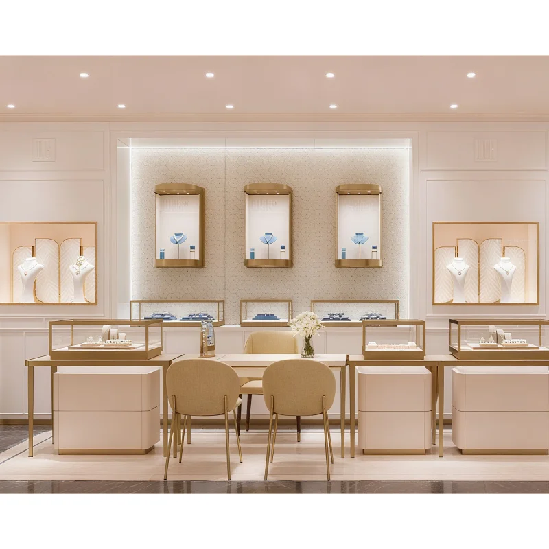 custom.Jewelry Showcase Store Vitrine Show Jewelry Display Glass Luxury Display Cabinet Store