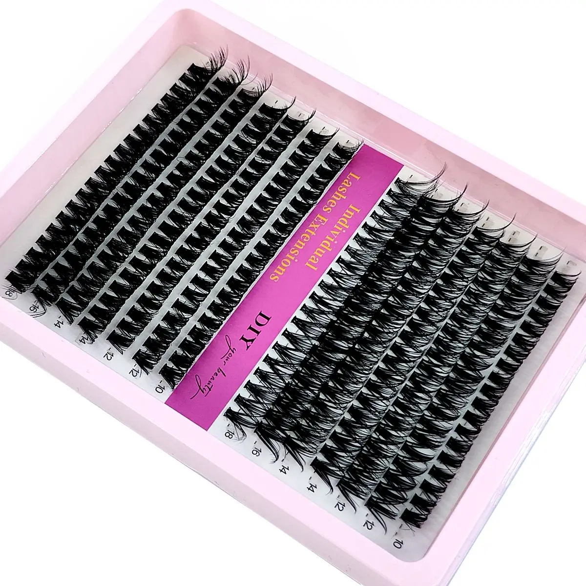 60D/80D/100D Mix Tray Wimpern Cluster 10-18mm Mix Wispy Einzelne Wimpern Extensions 266/280 stücke DIY Nerz Falsche Wimpern Make-Up – Detail 4