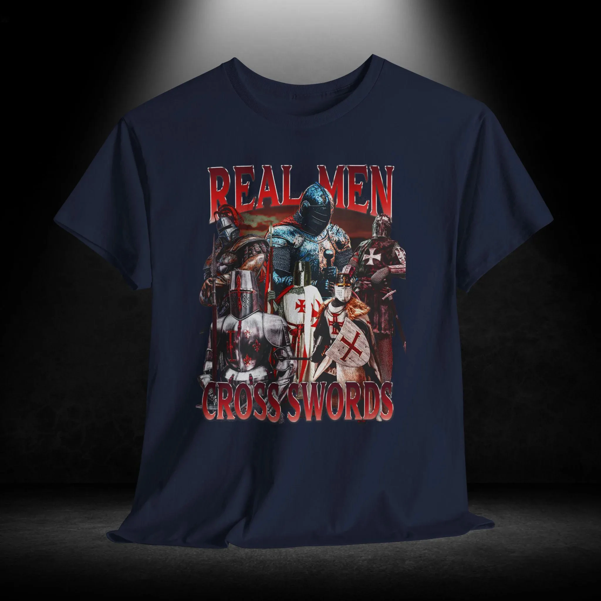 الرجال الحقيقي عبر السيوف مضحك فارس ميمي Bootleg الجرافيك تي شيرت للجنسين الثقيلة القطن المحملة الهجومية تي شيرت الجنرال Z المحملة #3