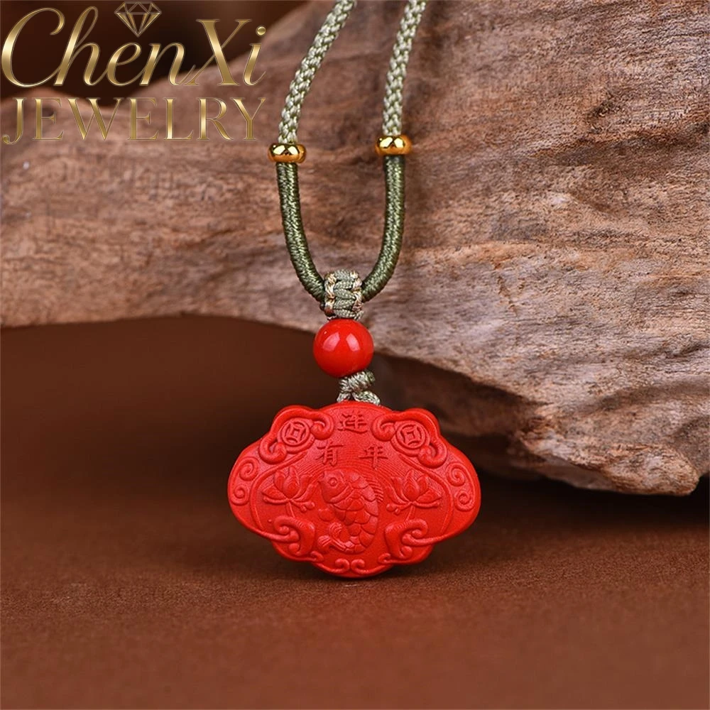 

Cinnabar Peace Lock Pendant Luxury Quality Fashion Fine Jewelry Elegant Exquisite Popular Best Charms Amulets And Mascots Gift