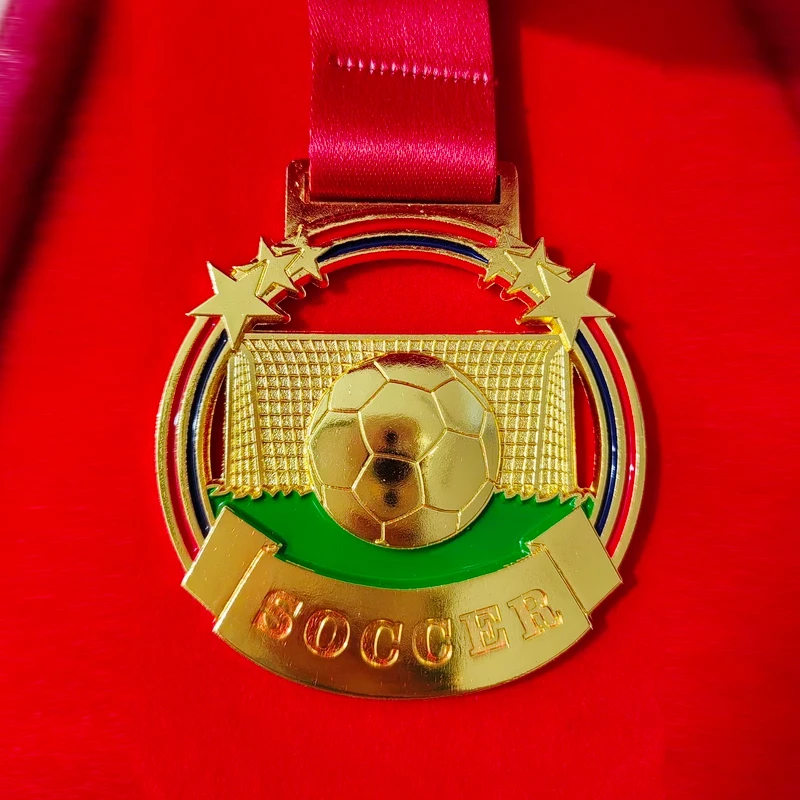 Customized Metal Medal For Football Competition, Gold, Silver, Bronze, Honor Team School Activity Award Decor Neck Hanging, 3Pcs