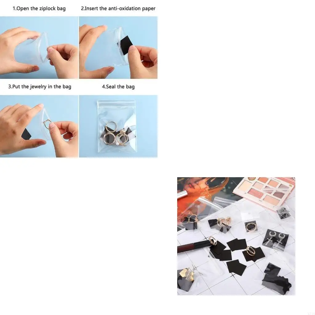 

100pcs 2.7"x3.9" Jewelry Bags Clear Plastic with Resealable Lock Seal Anti Tarnish Tabs for Jewelry Cards Crafts Beads