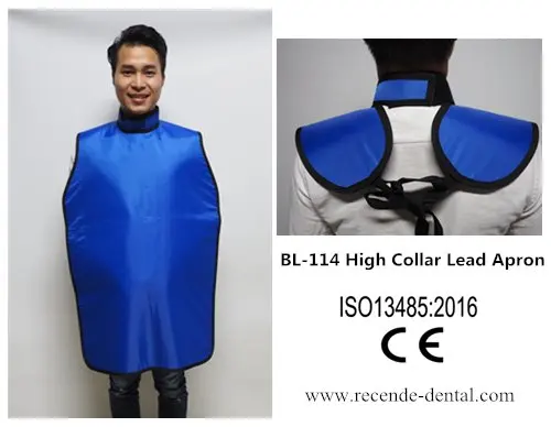 BL-114 0.5mm PB Adult Xray Protective Lead Apron With High Collar For X-ray Radiation