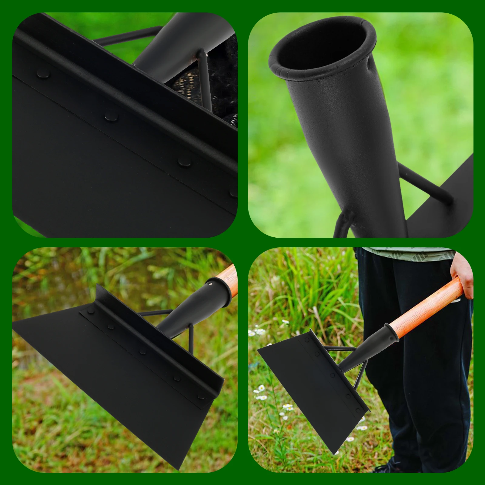 1/2Pcs Metal Weed Cleaning Shovel 25/30cm Heavy Duty Steel Garden Shovel Multifunctional Outdoor Planting Weeding Tool for Moss