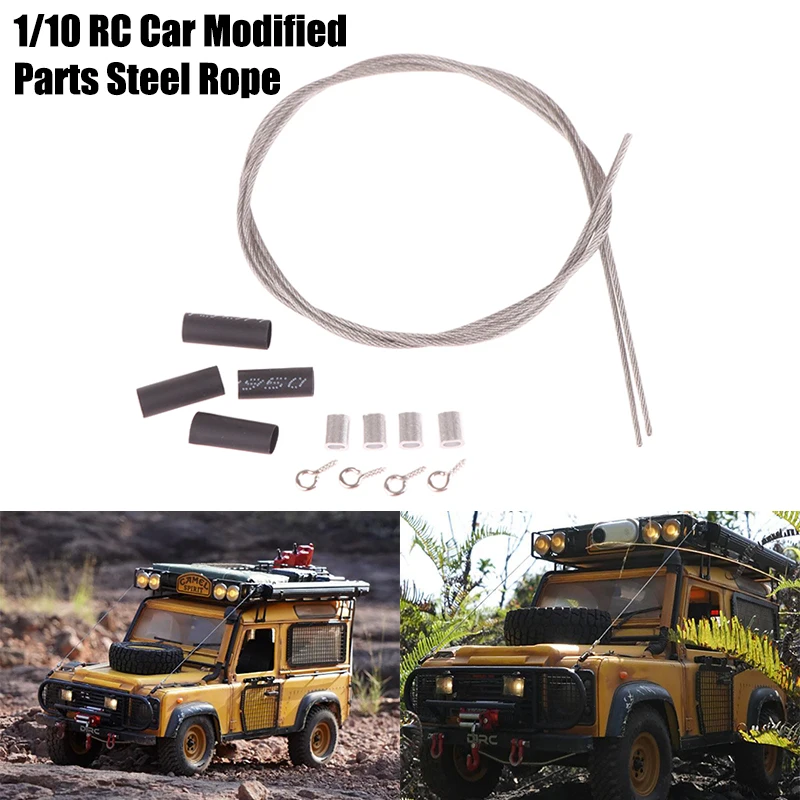 RC 자동차 개조 부품 시뮬레이션 스틸 로프, DIY 개조 액세서리, 1/10 SCX10 RC4WD D9 D110 TRX-4 RC 크롤러 자동차