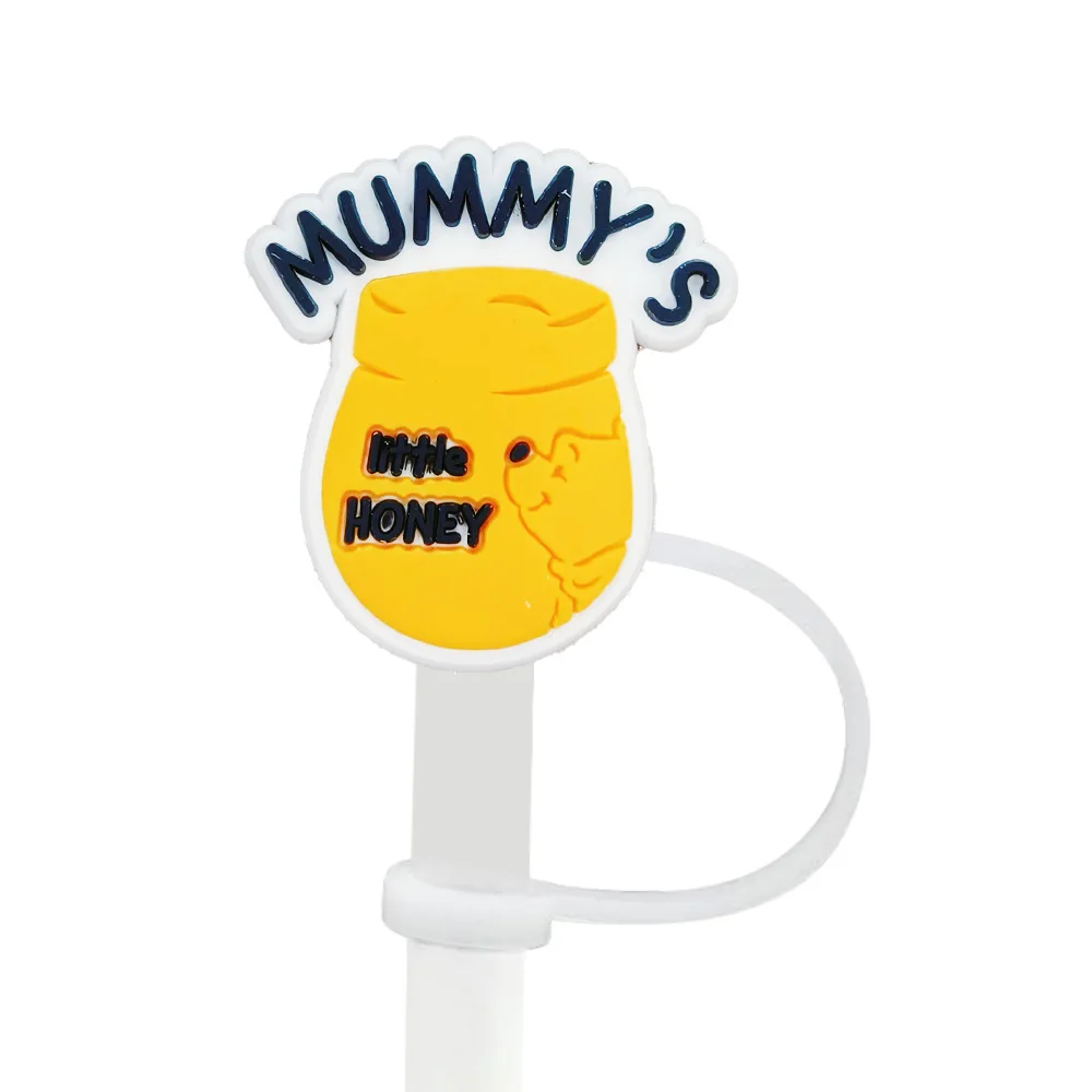 Niedliche Silikon-Strohhalm-Abdeckungen mit Winnie-Puuh-Motiv für 10-mm-Strohhalme, Strohhalmkappen für Glasbecher, passend für 30- und 40-Unzen-Becher mit Henkel, staubdicht, wiederverwendbar. – Detail 7