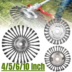 4/5/6/10inch Steel Wire Wheel Brush Cutter Replacement Grass Trimmer Head Lawn Mower Universal Grass Cutter Blade Gardening Tool