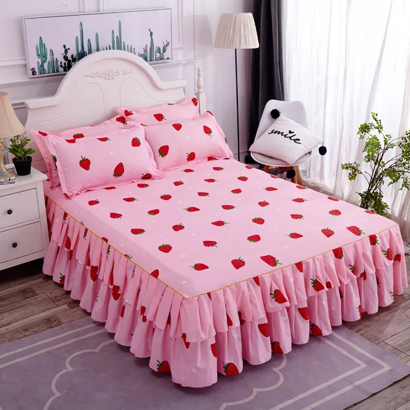 

new brushed Korean-le bstyed , popular online, thickened double-sided princess- skirt and bed cover