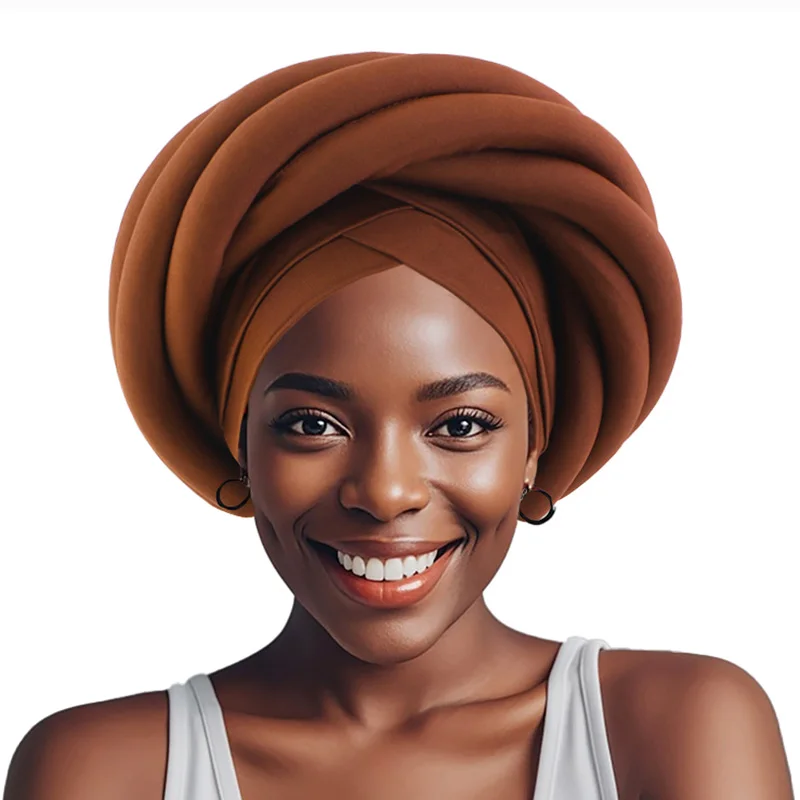 جديد جاهز الأفريقي ثلاثية الأبعاد الإسفنج كبير جديلة عمامة قبعة لحفل الزفاف مطاطا قبعات حريمي نيجيريا لون الحلوى الحجاب الكيماوي كاب #5