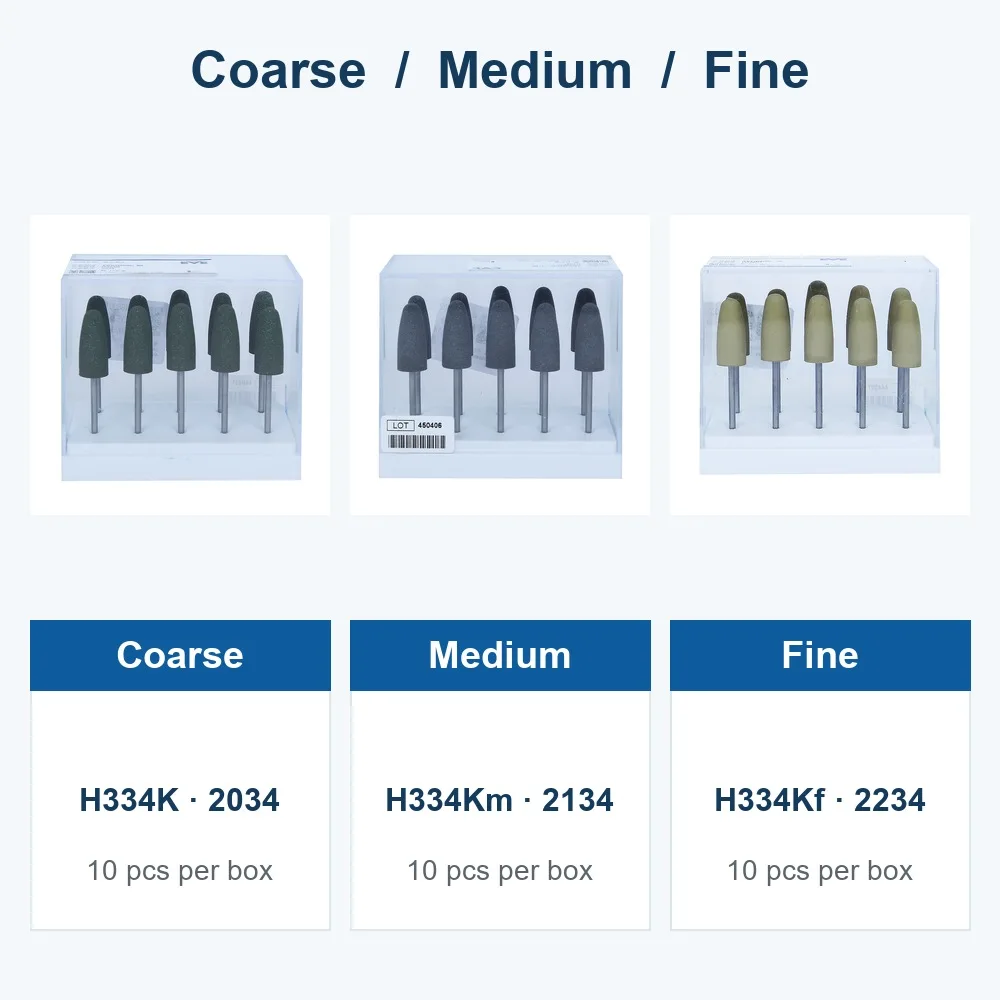 EVE Dental Polishing Points TECHNIK Egg Shape Coarse Medium Fine 10pcs H334K H334Km H334Kf 2034 2134 2234