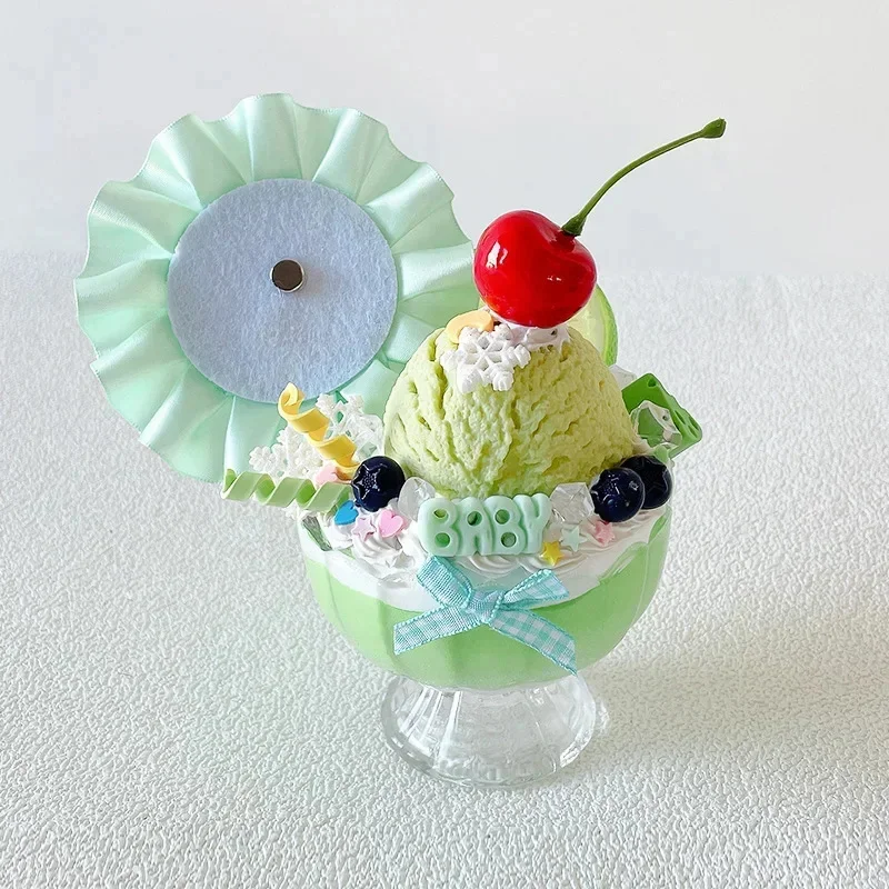 

Kawaii Ice Cream Cup Badge Holder DIY Figurines Anime Character Badge Display for Desktop Decoration Fashion Gifts for Friends