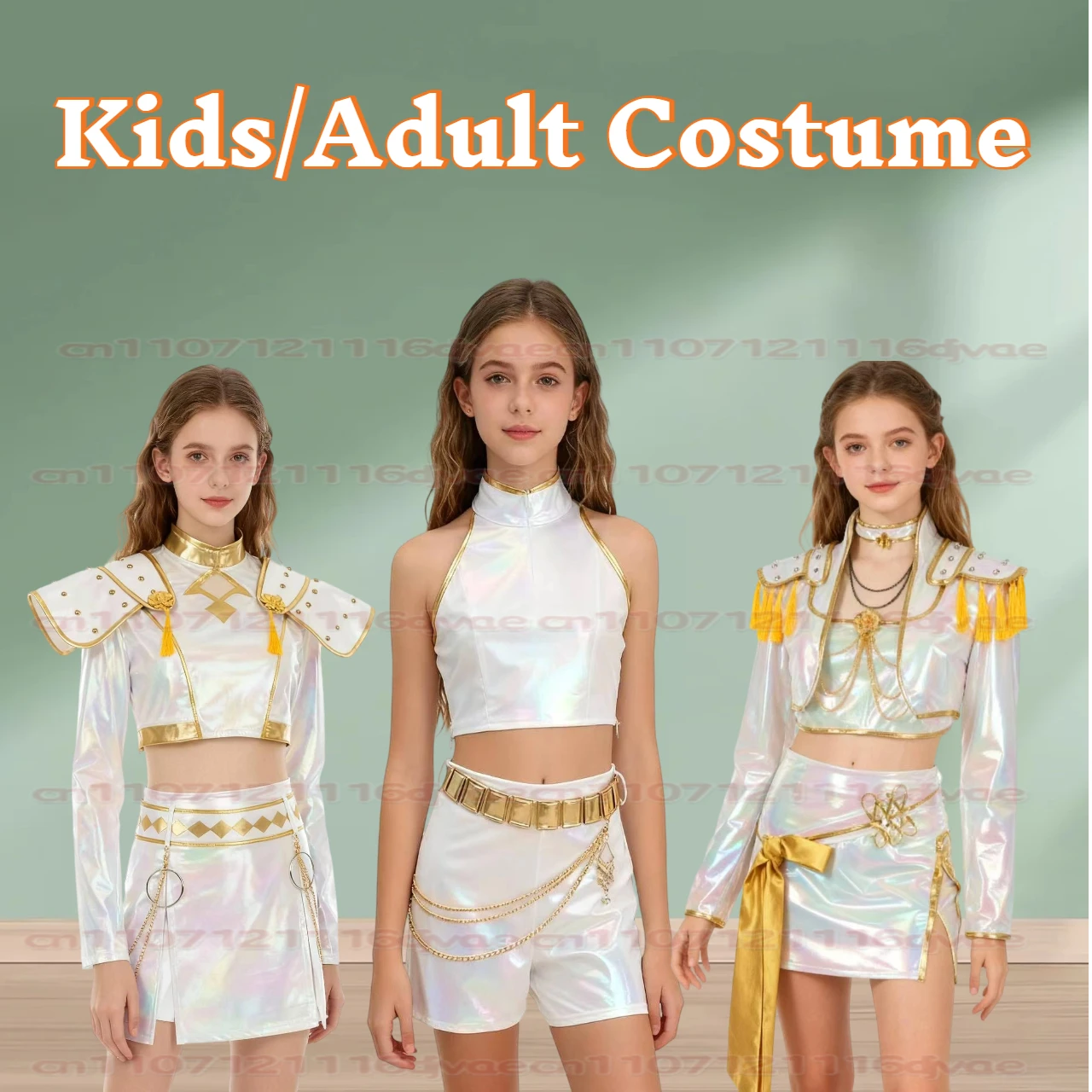Kids Kpop Demon Hunters Huntrix Mira Cosplay Costume White Suit Child Girls Idol Roleplay Outfit for Halloween Carnival Parties