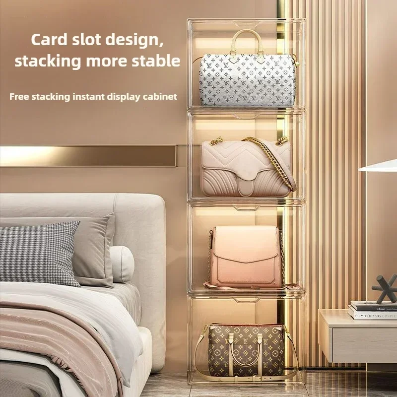 Bag Storage Box Luxury Perfume Storage Cabinet Transparent Display Box Household Dust-proof Moisture-proof Organizer Box