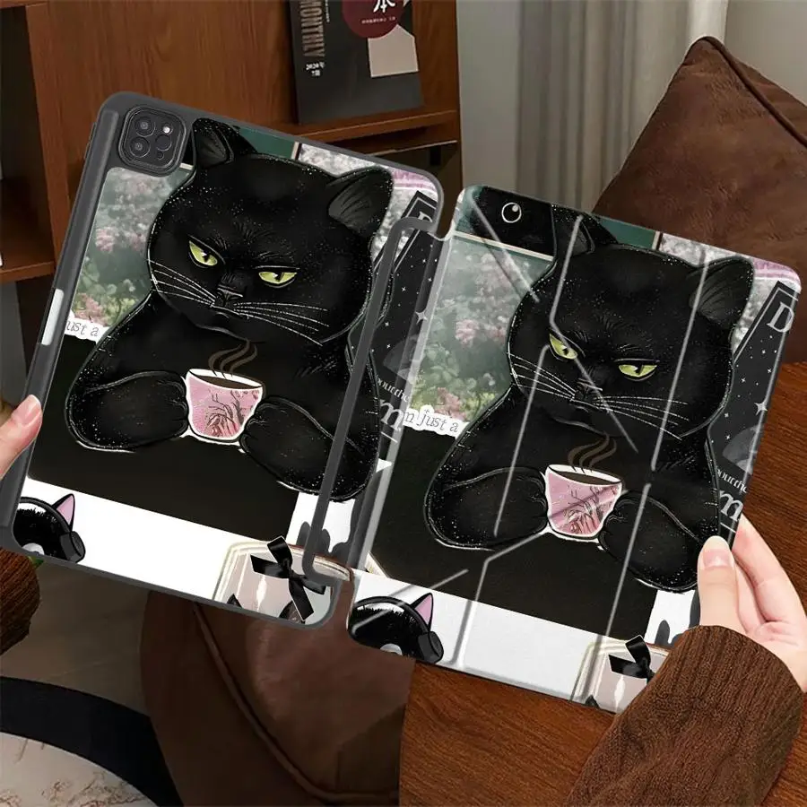 

Splicing Cat Tablet Case For iPad Air 4 5 M3 M2 M4 11inch Pro 11th 10th 9th 8th 7th 12.9inch Pro 2025 Mini 6 7 Holder Cover
