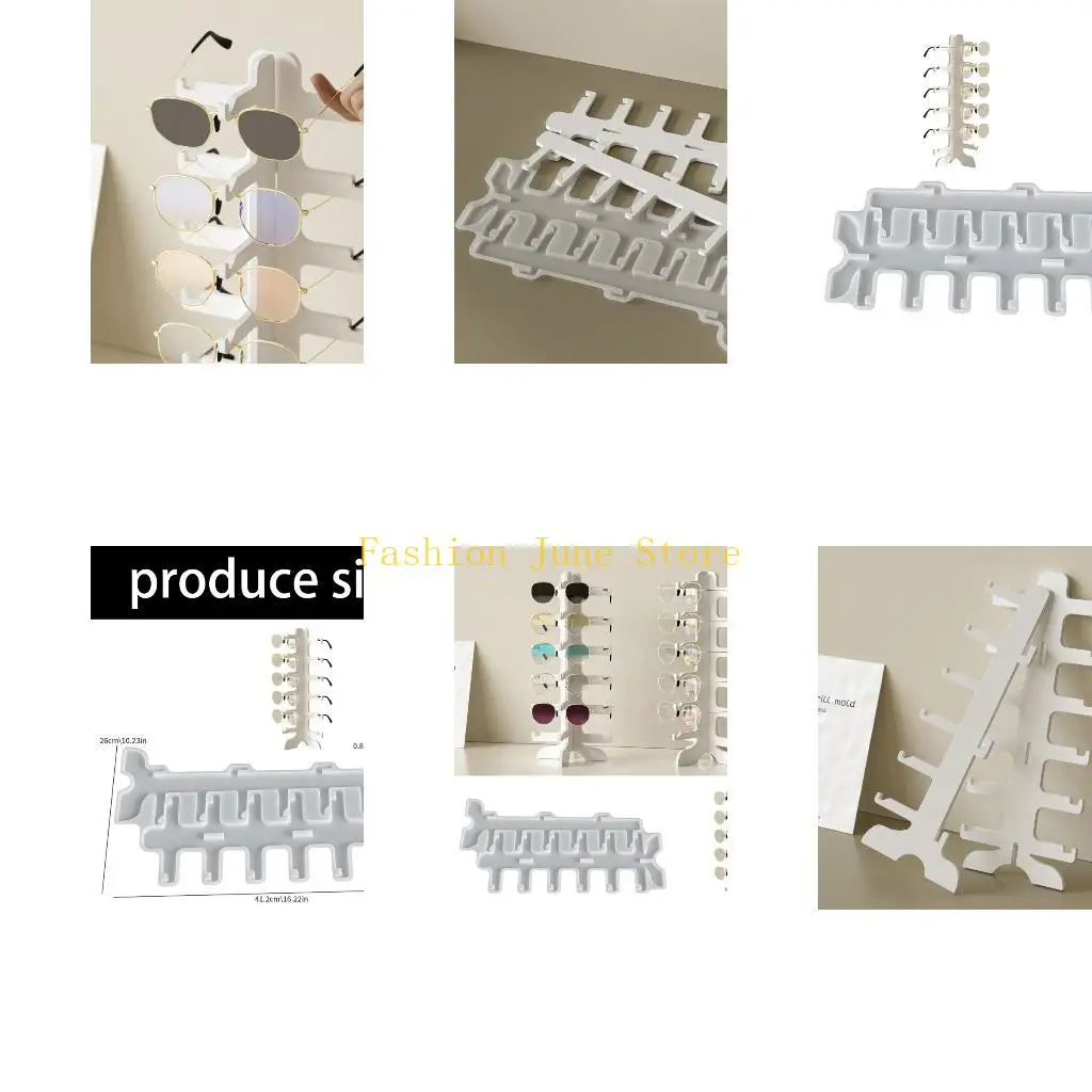 N5KA 6 Compartment Silicone Glasses Stand Mold Easy Demolding Sunglasses Rack Mould