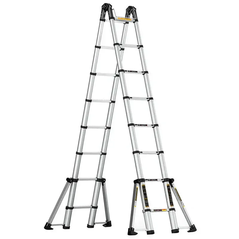 Multifunction Aluminum Alloy Telescopic Ladder Household Folding Ladder Herringbone Safety Engineering Ladder Lift Stairs