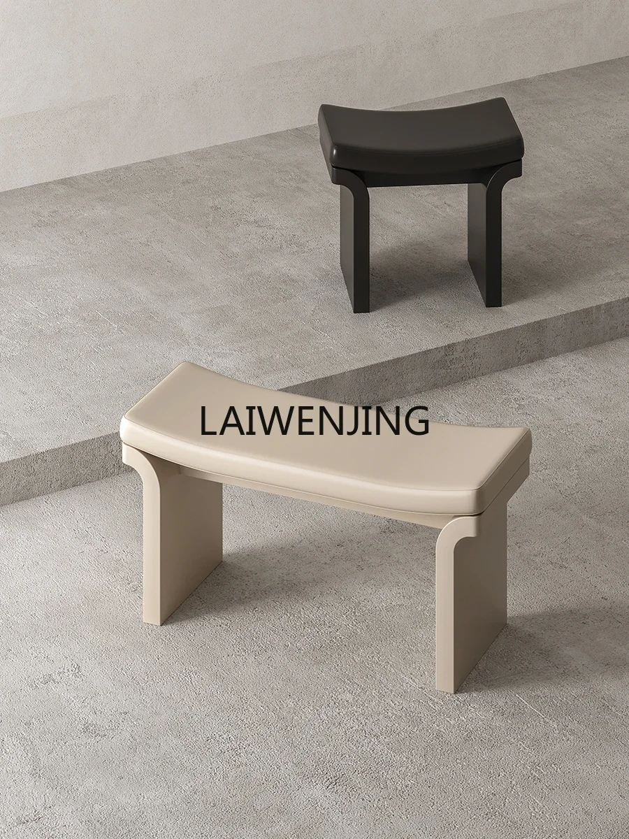 

MJY simple shoe change stool entrance door entrance living room makeup leather solid wood stool